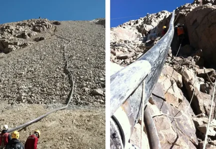Tendido de Tubería sobre la Montaña